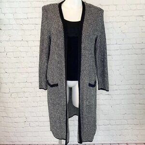 J JILL WEAREVER B&W LONG CARDIGAN SWEATER - LARGE PETITE